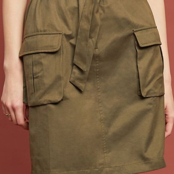 NWT Anthropologie Belted Utility Mini Skirt (Olive Green) by ISLA MAUDE - Picture 4 of 7